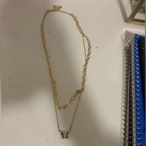 Kendra Scott Gold double necklace with butterfly